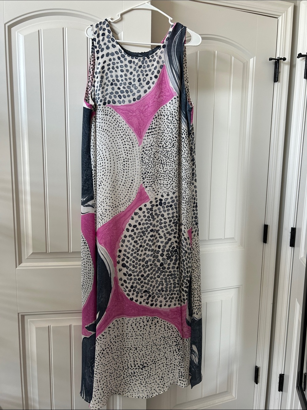 NIC+ZOE Sleeveless Abstract Dot & Fuchsia Panel Dress